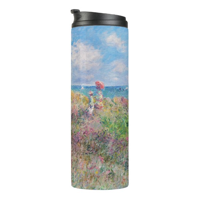 Claude Monet - Cliff Walk at Pourville Thermal Tumbler (Rotated Right)