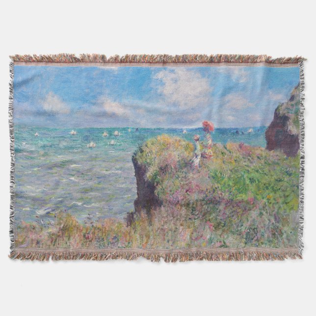 Claude Monet - Cliff Walk at Pourville Throw Blanket (Front)