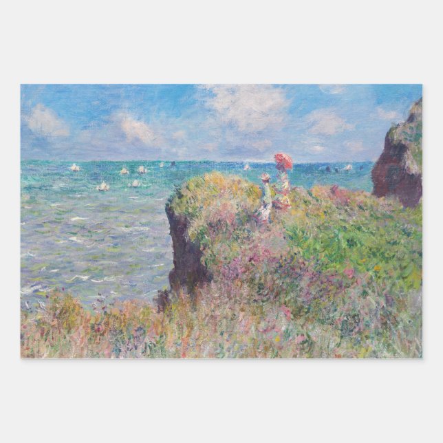 Claude Monet - Cliff Walk at Pourville Wrapping Paper Sheet (Front)