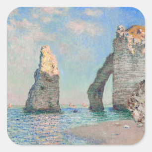 Claude Monet - Cliffs at Etretat Square Sticker