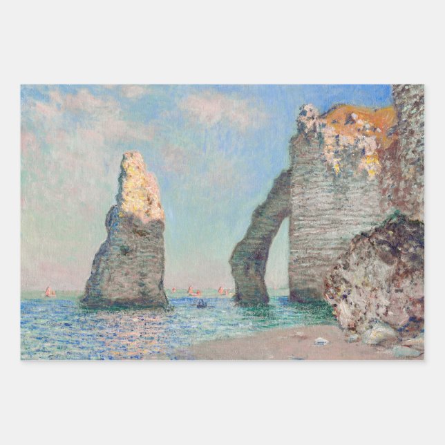 Claude Monet - Cliffs at Etretat Wrapping Paper Sheet (Front)