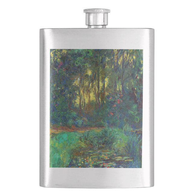 Claude Monet - Corner of a Pond with Waterlilies Hip Flask (Front)