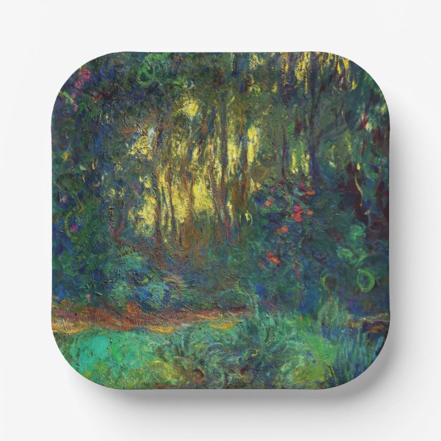 Claude Monet - Corner of a Pond with Waterlilies Paper Plate (Front)