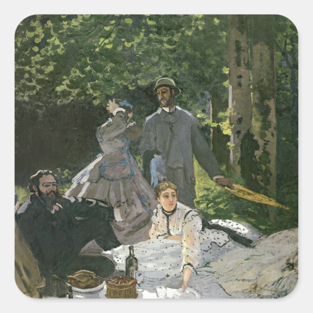 Claude Monet | Dejeuner sur l'Herbe, Chailly Square Sticker (Front)