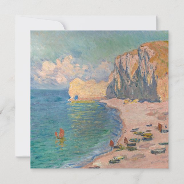 Claude Monet - Etretat: Beach and Falaise d'Amont Invitation (Front)