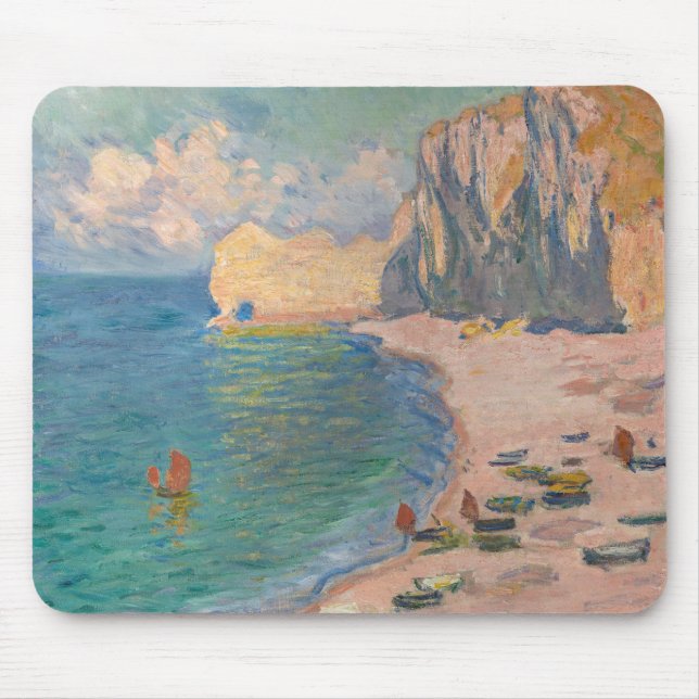 Claude Monet - Etretat: Beach and Falaise d'Amont Mouse Pad (Front)