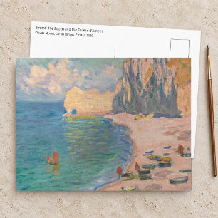 Claude Monet - Etretat: Beach and Falaise d'Amont Postcard