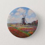 Claude Monet - Field of Tulips in Holland 6 Cm Round Badge<br><div class="desc">Field of Tulips in Holland (Champs de tulipes en Hollande) - Claude Monet,  Oil on Canvas,  1886</div>