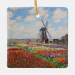 Claude Monet - Field of Tulips in Holland Ceramic Ornament<br><div class="desc">Field of Tulips in Holland (Champs de tulipes en Hollande) - Claude Monet,  Oil on Canvas,  1886</div>