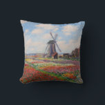 Claude Monet - Field of Tulips in Holland Cushion<br><div class="desc">Field of Tulips in Holland (Champs de tulipes en Hollande) - Claude Monet,  Oil on Canvas,  1886</div>