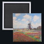 Claude Monet - Field of Tulips in Holland Magnet<br><div class="desc">Field of Tulips in Holland (Champs de tulipes en Hollande) - Claude Monet,  Oil on Canvas,  1886</div>