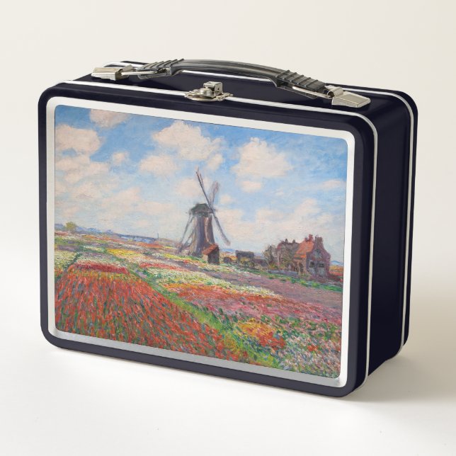 Claude Monet - Field of Tulips in Holland Metal Lunch Box (Front)