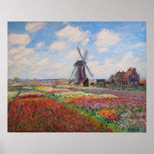 Claude Monet - Field of Tulips in Holland Poster