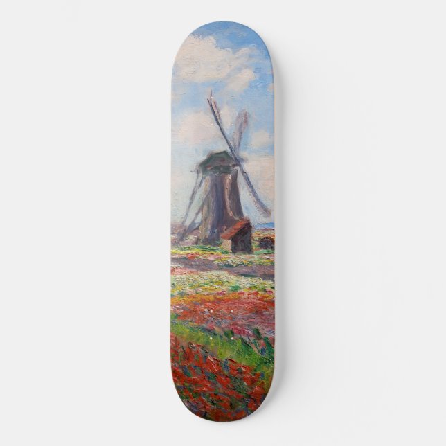 Claude Monet - Field of Tulips in Holland Skateboard (Front)
