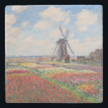 Claude Monet - Field of Tulips in Holland Stone Coaster<br><div class="desc">Field of Tulips in Holland (Champs de tulipes en Hollande) - Claude Monet,  Oil on Canvas,  1886</div>