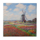Claude Monet - Field of Tulips in Holland Tile<br><div class="desc">Field of Tulips in Holland (Champs de tulipes en Hollande) - Claude Monet,  Oil on Canvas,  1886</div>