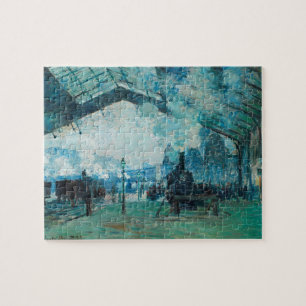 Claude Monet French Train Railroad Travel Art Jigsaw Puzzle