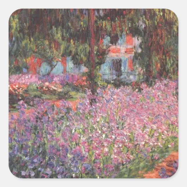 Claude Monet // Garden at Giverny Square Sticker (Front)