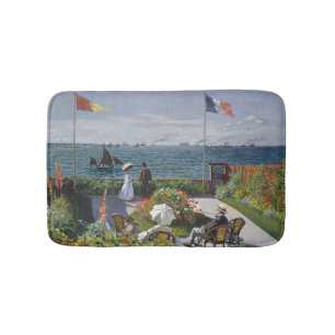 Claude Monet Garden at Sainte-Adresse Art Print Bath Mat