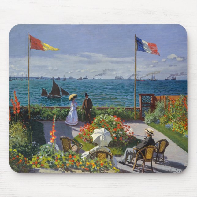 Claude Monet - Garden at Sainte-Adresse Mouse Pad (Front)
