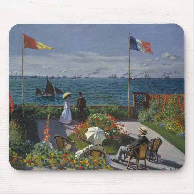 Claude Monet - Garden at Sainte-Adresse Mouse Pad (Front)