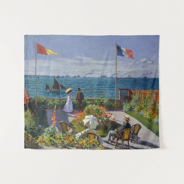 Claude Monet - Garden at Sainte-Adresse Tapestry (Front (Horizontal))