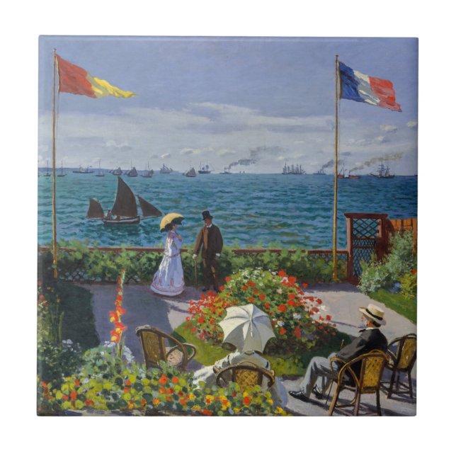 Claude Monet - Garden at Sainte-Adresse Tile (Front)