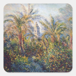 Claude Monet   Garden in Bordighera Square Sticker