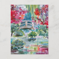 Claude Monet garden pond bridge painting Jigsaw Pu