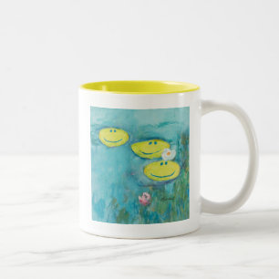 Claude Monet Happy Faces Two-Tone Coffee Mug