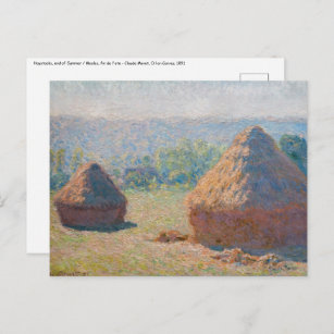 Claude Monet - Haystacks, end of Summer Postcard