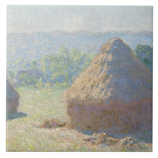Claude Monet - Haystacks, End of Summer Tile (Front)