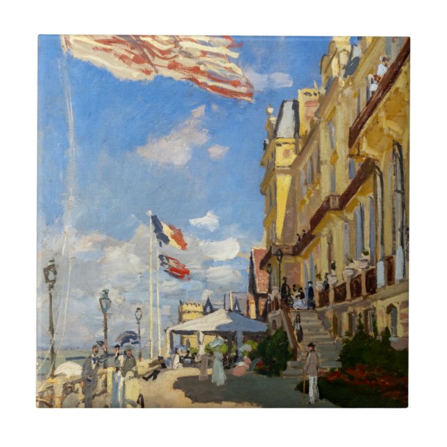 Claude Monet - Hotel des Roches Noires, Trouville Tile (Front)