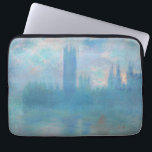 Claude Monet Houses of Parliament London. Blue Laptop Sleeve<br><div class="desc">Claude Monet "Houses of Parliament,  London" laptop sleeve. Blue landscape impressionism art.</div>
