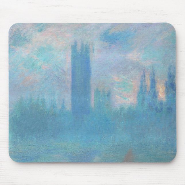 Claude Monet. Houses of Parliament London. Blue Mouse Pad (Front)