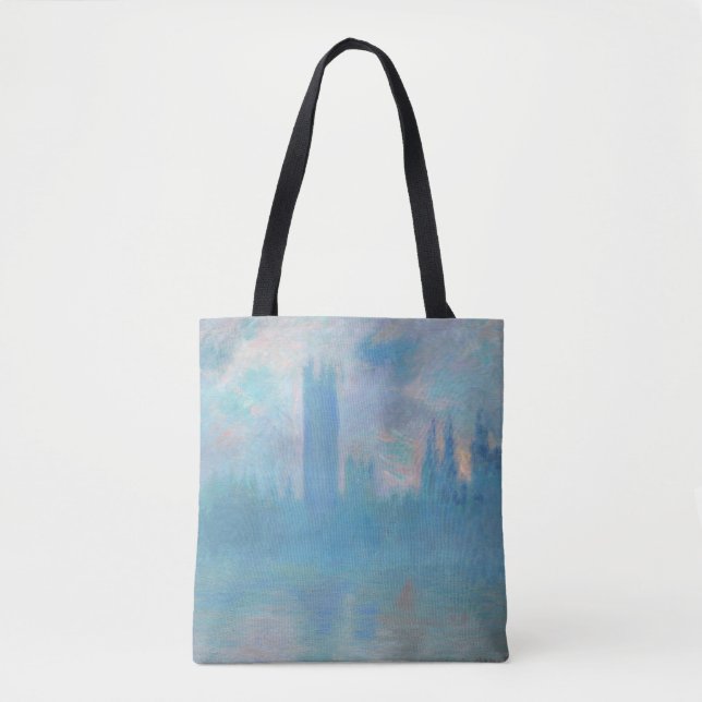 Claude Monet. Houses of Parliament London / Blue Tote Bag (Front)