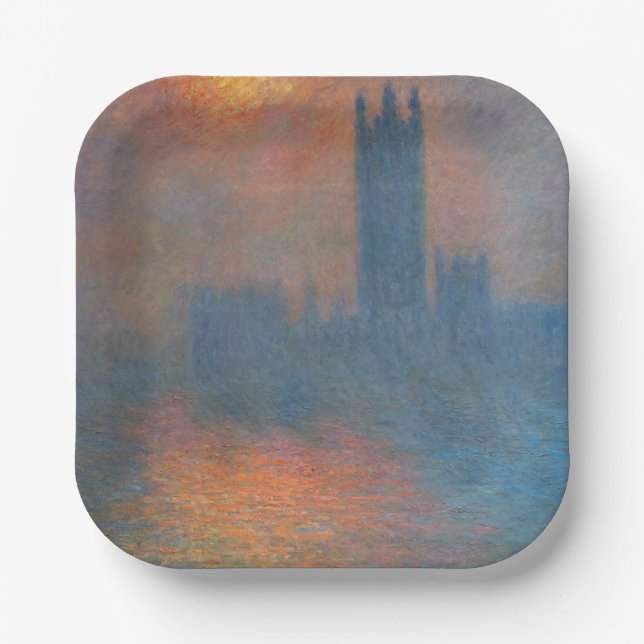 Claude Monet - Houses of Parliament London Paper Plate (Front)