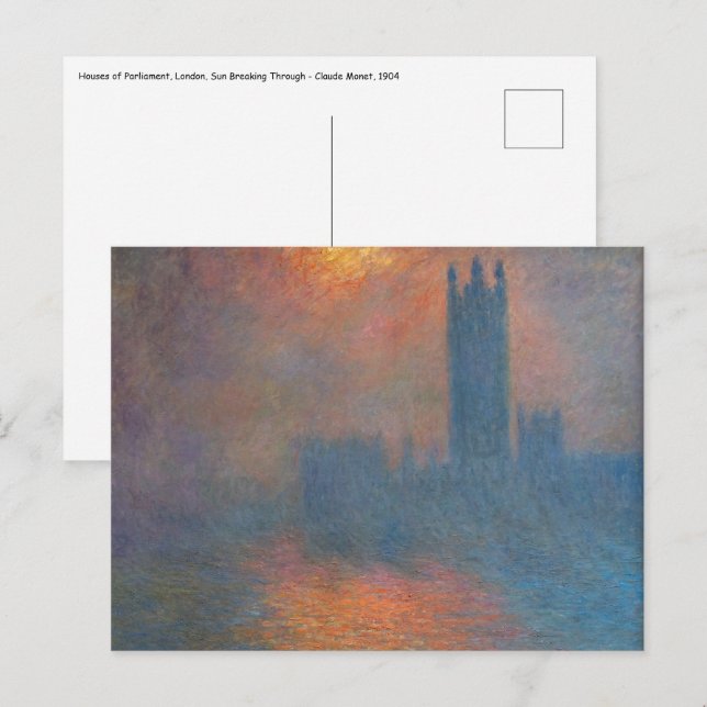 Claude Monet - Houses of Parliament London Postcard (Front/Back)