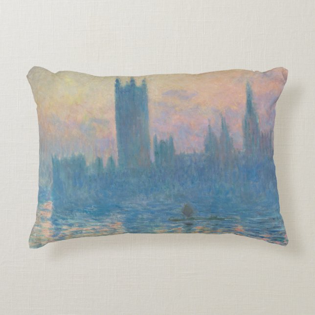 Claude Monet Houses of Parliament Sunset Decorative Cushion (Front)