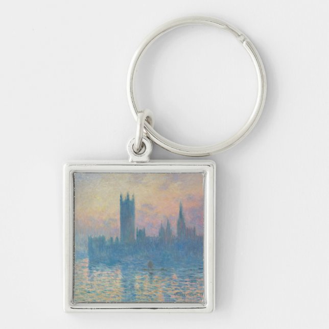 Claude Monet Houses of Parliament Sunset Key Ring (Front)