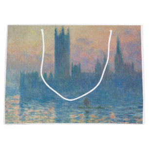 Claude Monet Houses of Parliament Sunset Large Gift Bag