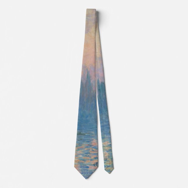 Claude Monet Houses of Parliament Sunset Tie (Front)