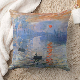 Claude Monet Impression Sunrise 1872 Harbour Art Cushion