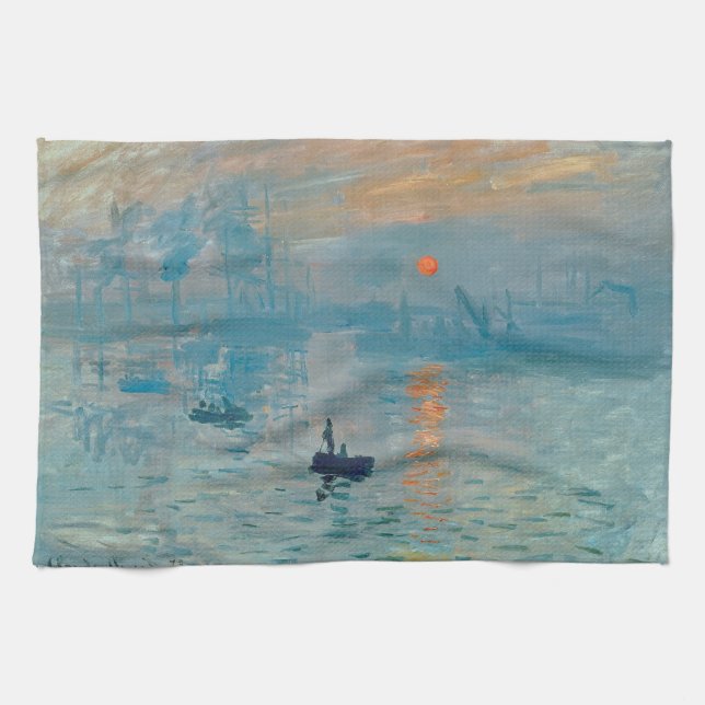 CLAUDE MONET - Impression, sunrise 1872 Tea Towel (Horizontal)
