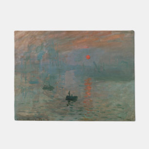 Claude Monet Impression Sunrise Classic Painting Doormat