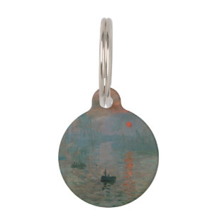 Claude Monet Impression Sunrise Classic Painting Pet Tag