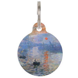 Claude Monet Impression Sunrise Classic Painting Pet Tag