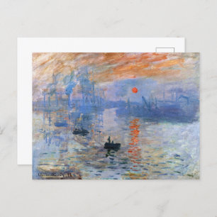 Claude Monet Impression Sunrise Classic Painting Postcard