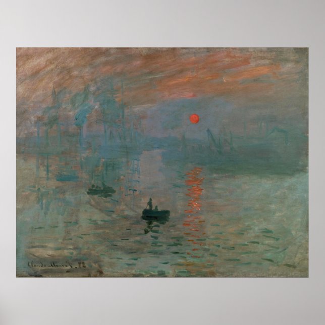 Claude Monet Impression Sunrise Classic Painting Poster (Front)
