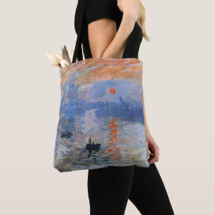 Claude Monet Impression Sunrise Classic Painting Tote Bag
